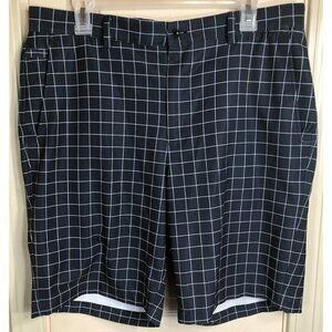 Dunning Golf Mens Size 34 Blue Striped Flat Front Chino Shorts